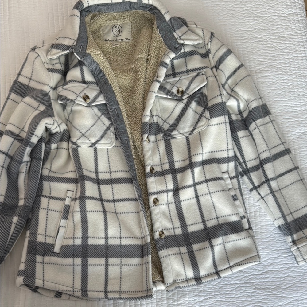 Plaid Sherpa-Lined Jacket